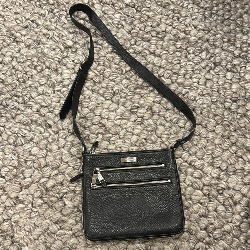 Cole Haan Black Leather Crossbody Bag with Adjustable Strap